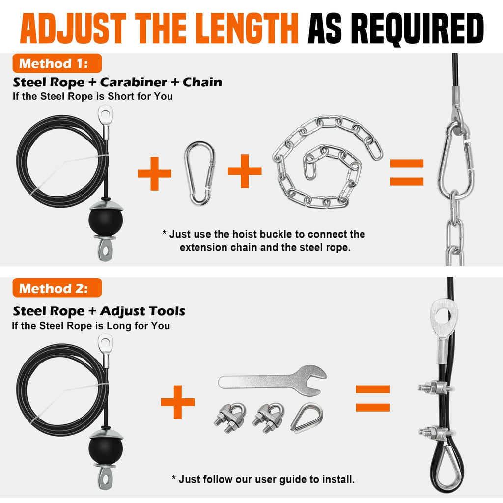 SERTT Weight Cable Pulley System Gym, Upgraded Cable Pulley Attachments for Gym LAT Pull Down, Biceps Curl, Tricep, Arm Workouts - Weight Pulley System Home Gym Add On Equipment
