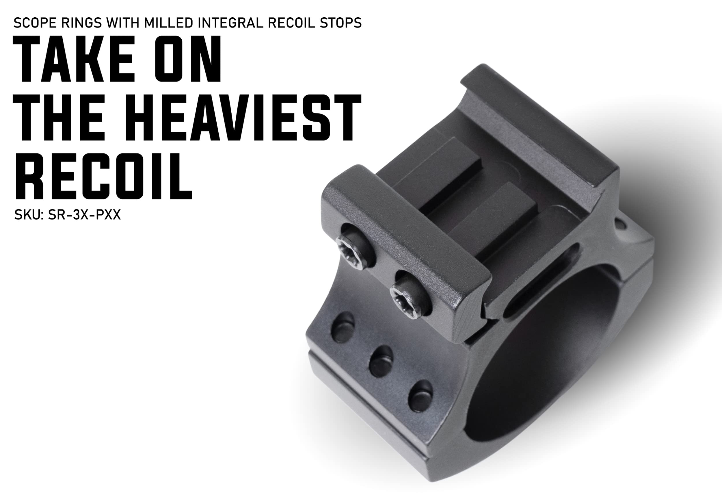 Monstrum Next Level Scope Rings with Integrated Level Bubble | 30 mm Diameter | Picatinny | Medium Profile