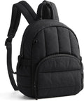 BAGSMART Mini Backpack - Lightweight Quilted Puffer Purse | Water-Resistant Black Daypack for Women