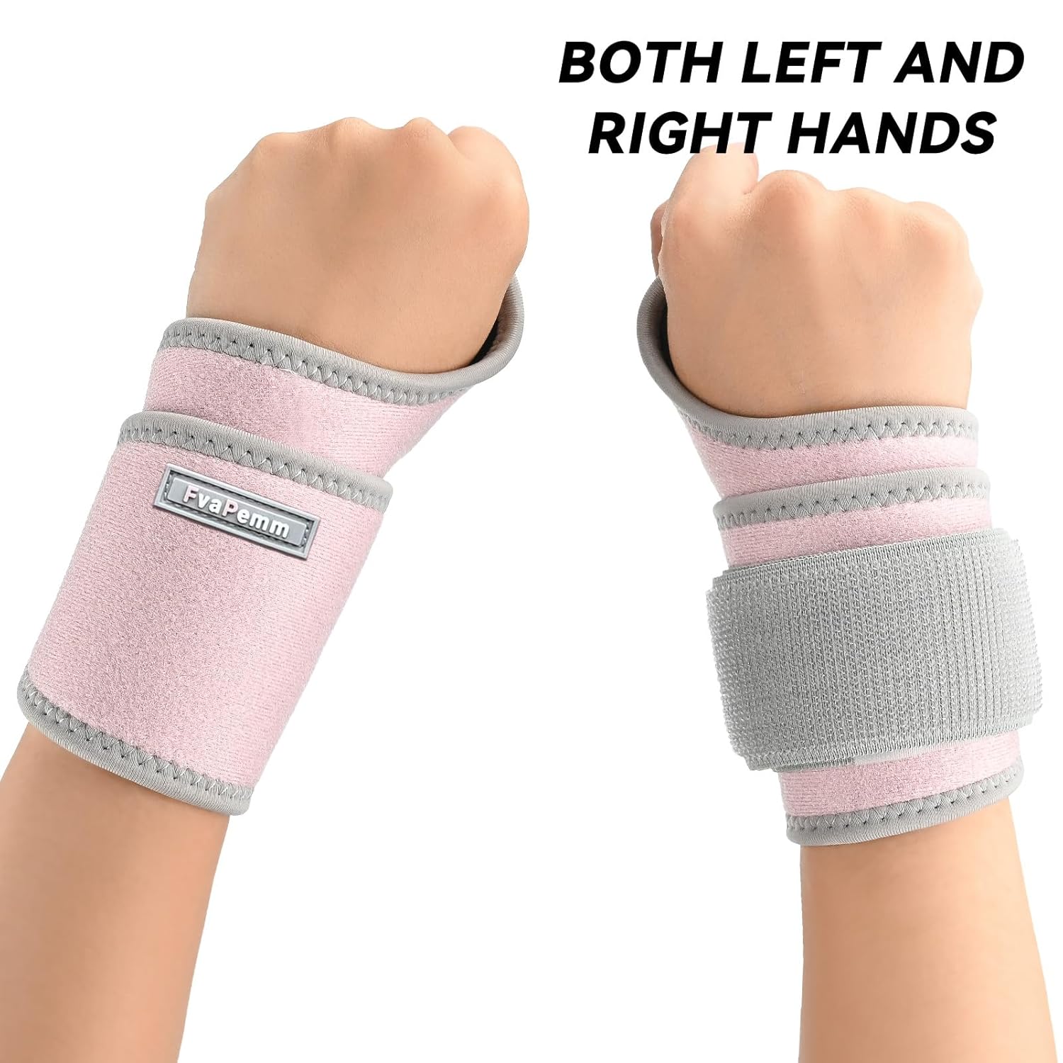 Skiennix Carpal Tunnel Wrist Brace - Adjustable Support Wraps for Tendonitis & Arthritis | 2-Pack, Pink
