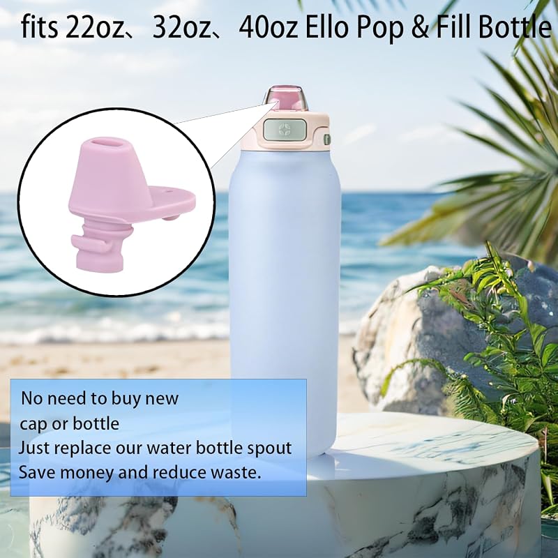 6 Pcs Water Bottle Mouthpiece for Ello Pop & Fill, BPA Free Silicone Replacement for 22oz/32oz/40oz Bottles - Pink/Yellow/Blue (Variation of THIS listing)