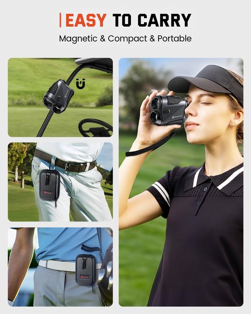 Bestsee Golf Rangefinder - High-Precision 1500 Yards Laser Finder with Slope, 7X Magnification & USB-C Rechargeable