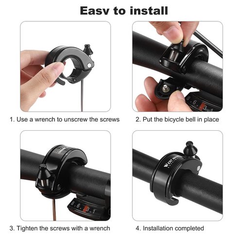 SONZUIA Hidden Conch Bike Bell, Classic Bicycle Bell Mountain Bike Bells for Adults, 100dB Loud Crisp Clear for 22.2mm/0.78in Bike Handlebars