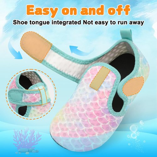 LeIsfIt Kids Water Shoes - Quick Dry Aqua Socks for Boys & Girls | Breathable Non-Slip Swim Shoes