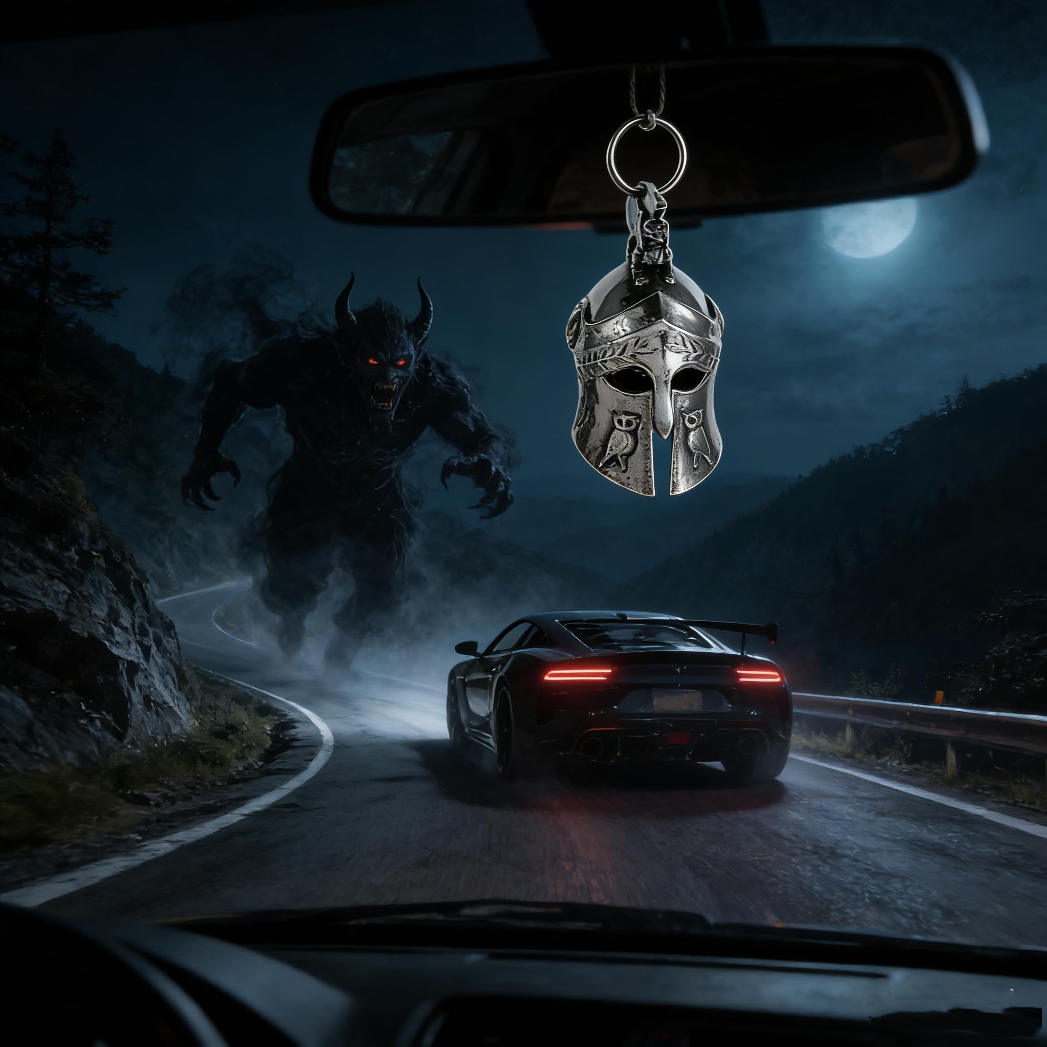 Yonghao Pavilion Motorcycle Defender Lucky Riding Clock Bicycle Pet Highway 66 Motorcycle Clock Pendant, Punk Hip Hop Silver (silvery5)