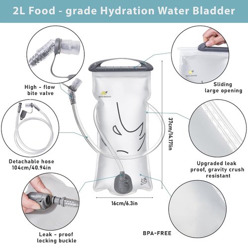 N NEVO RHINO Hydration Bladder | 2L-3L Leak Proof Water Reservoir for Hiking & Camping - BPA-Free