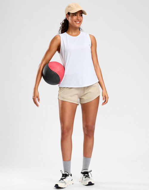 G Gradual Women's Sleeveless Workout Top - Lightweight High Neck Yoga & Tennis Tank Shirt