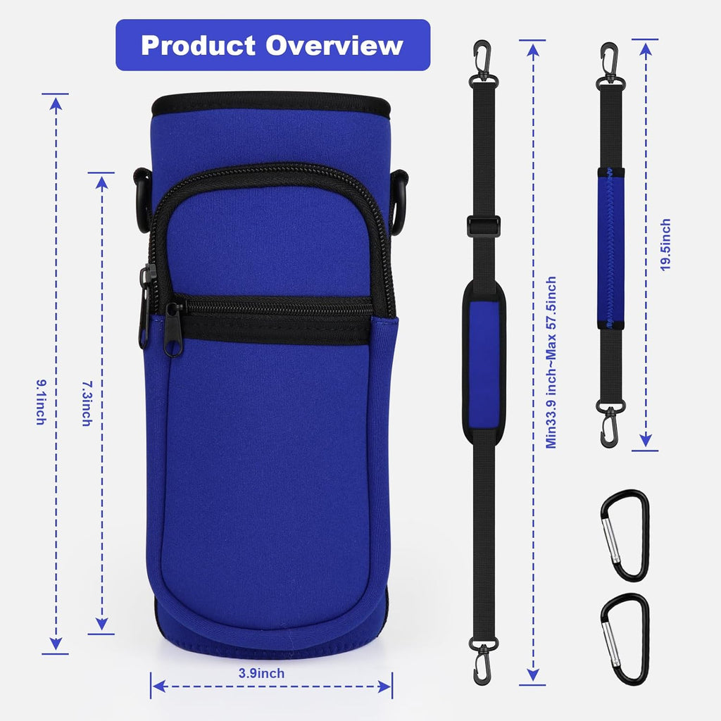 Skiennix Water Bottle Holder - Insulated Neoprene Carrier with Phone Pocket | Fits 32/40 oz Bottles