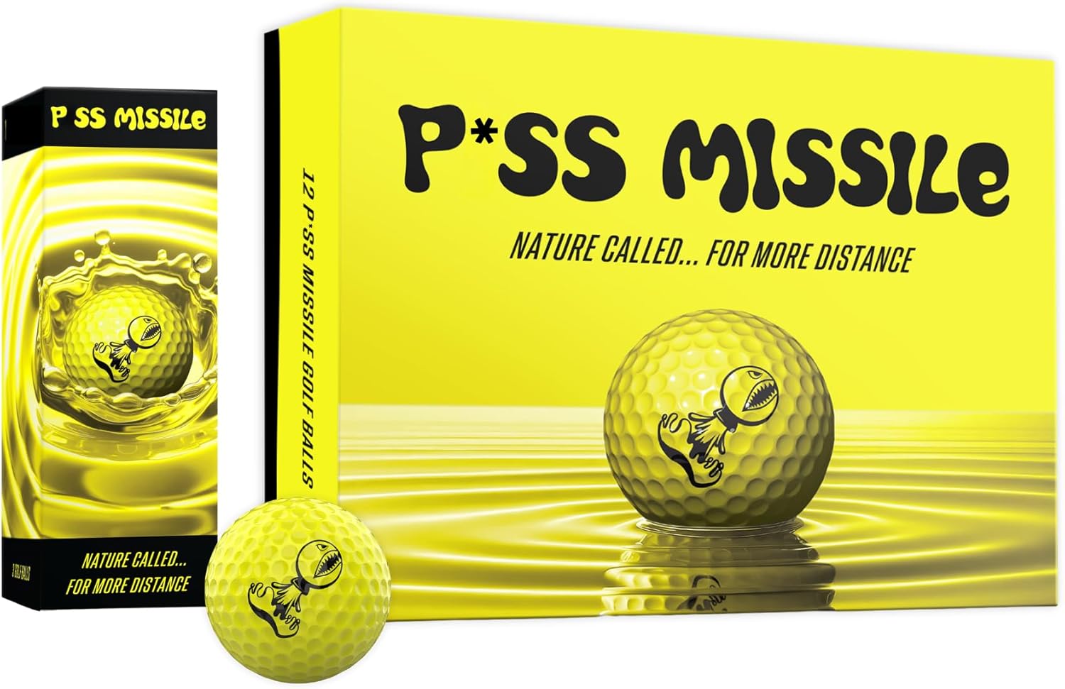 P*ss Missile Golf Balls - 4-Piece Design with Surlyn Cover for Lower Spin & Better Trajectory