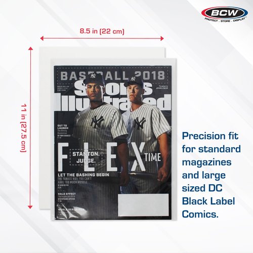 BCW Magazine Backing Boards 8.5 x 11 – 200 Pack | Acid-Free for Archival Storage, Fabric Crafts & Mailing Protection | Precision Cut Magazine Backer Boards