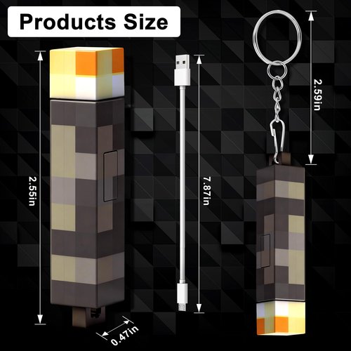 Nofuxo Light Up Keychain 6 Pack- Flashlight Keychain with 9-Colo Rechargeable Cartoon Toy, Hand Held & Keychain Light for Decor for Boys