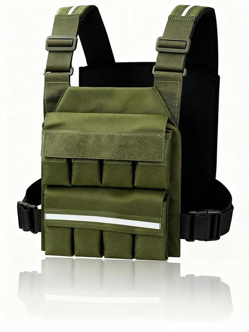 SMONT Weight Vest for Women Men - Adjustable Rucking Vest Strength Training, Running, Walking - Secure Fit for Gym Outdoor Workouts Strengthen Endurance Training（Excluding Lead Blocks）Army Green