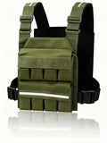 SMONT Weight Vest for Women Men - Adjustable Rucking Vest Strength Training, Running, Walking - Secure Fit for Gym Outdoor Workouts Strengthen Endurance Training（Excluding Lead Blocks）Army Green