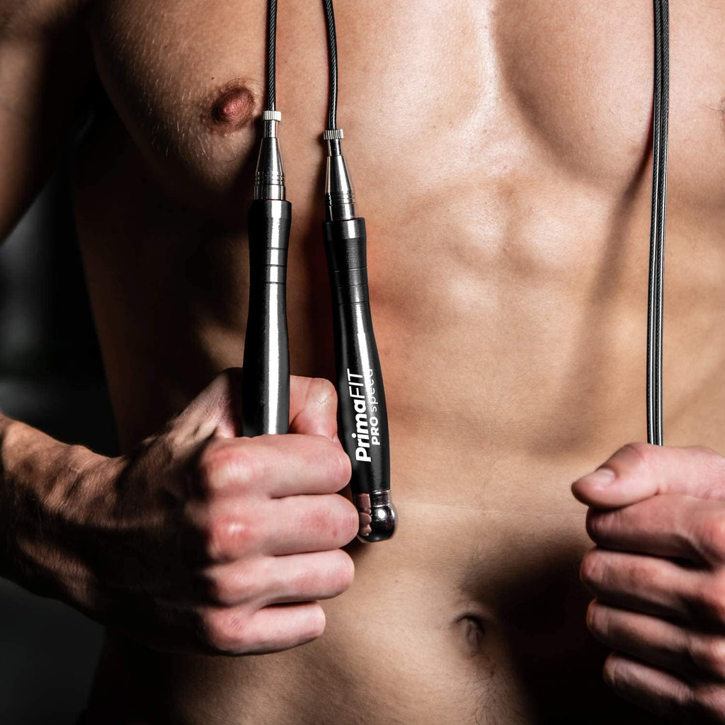 PrimaFIT Pro Speed Jump Rope - Adjustable Weighted Aluminium Handles for Boxing & CrossFit | Includes Spare Cable & Carry Bag