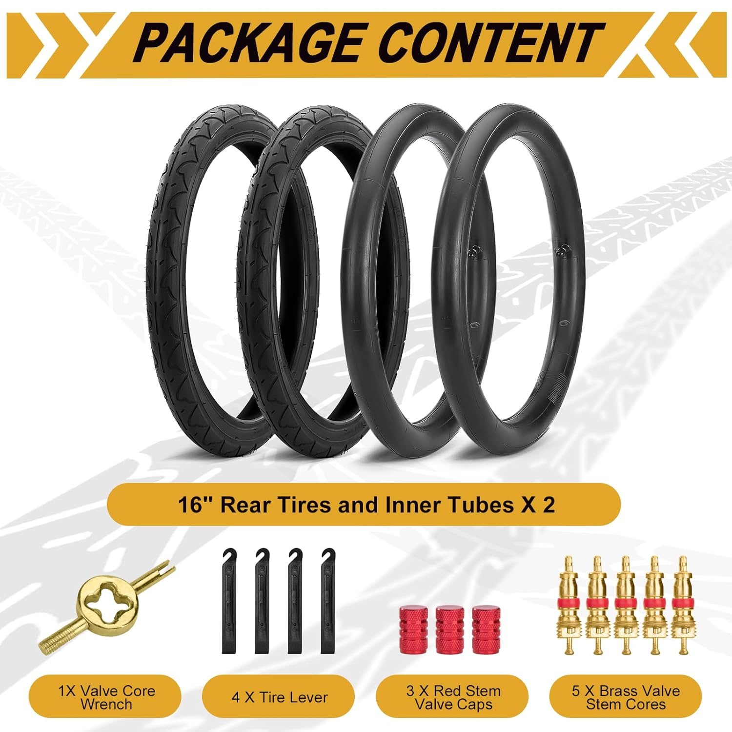 BOB Stroller Tires - 16x1.75/2.125 Replacement Tires & Tubes for Revolution SE & Duallie Joggers | 2 Sets