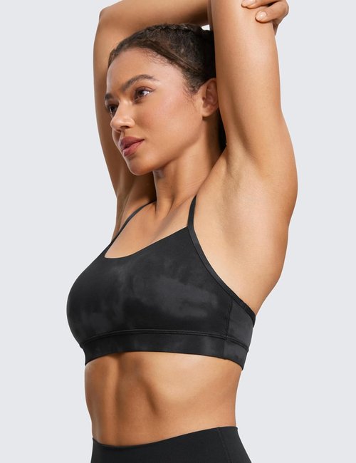 CRZ YOGA Butterluxe Y-Back Sports Bra - Padded Low Impact Workout Top for Women | Comfortable Fit