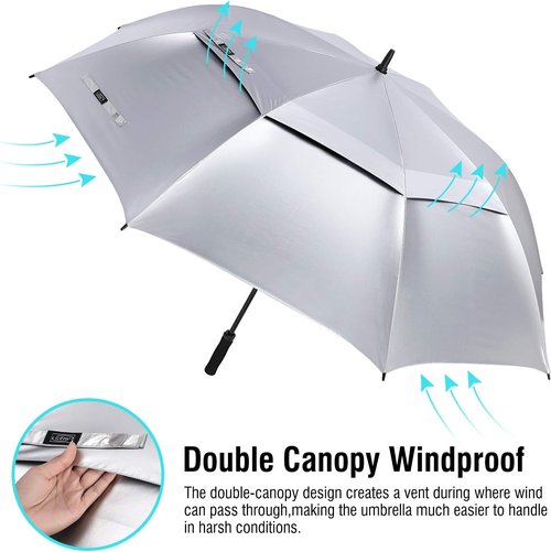 G4Free 72-Inch Golf Umbrella - UV Protection, Auto Open, Windproof, Oversized Double Canopy