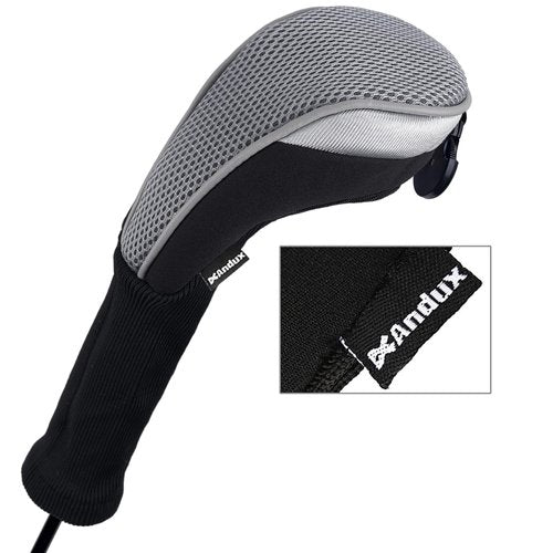 Andux 4pcs/Pack Long Neck Golf Hybrid Club Head Covers Dial No. Tag CTMT-02 Grey