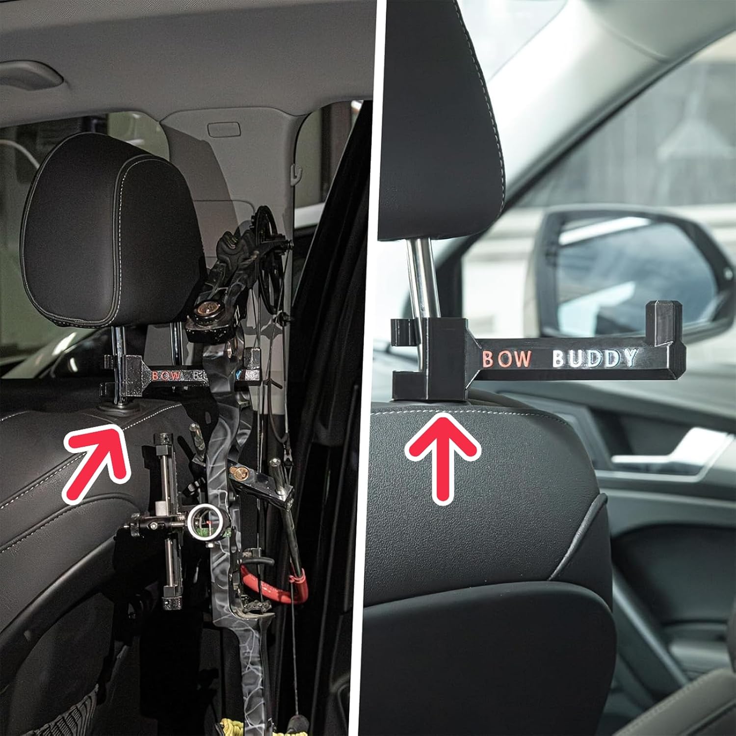 Skiennix Portable Headrest Bow Hanger - Secure Mount for SUV & Truck, Ideal for Hunting Gear Storage