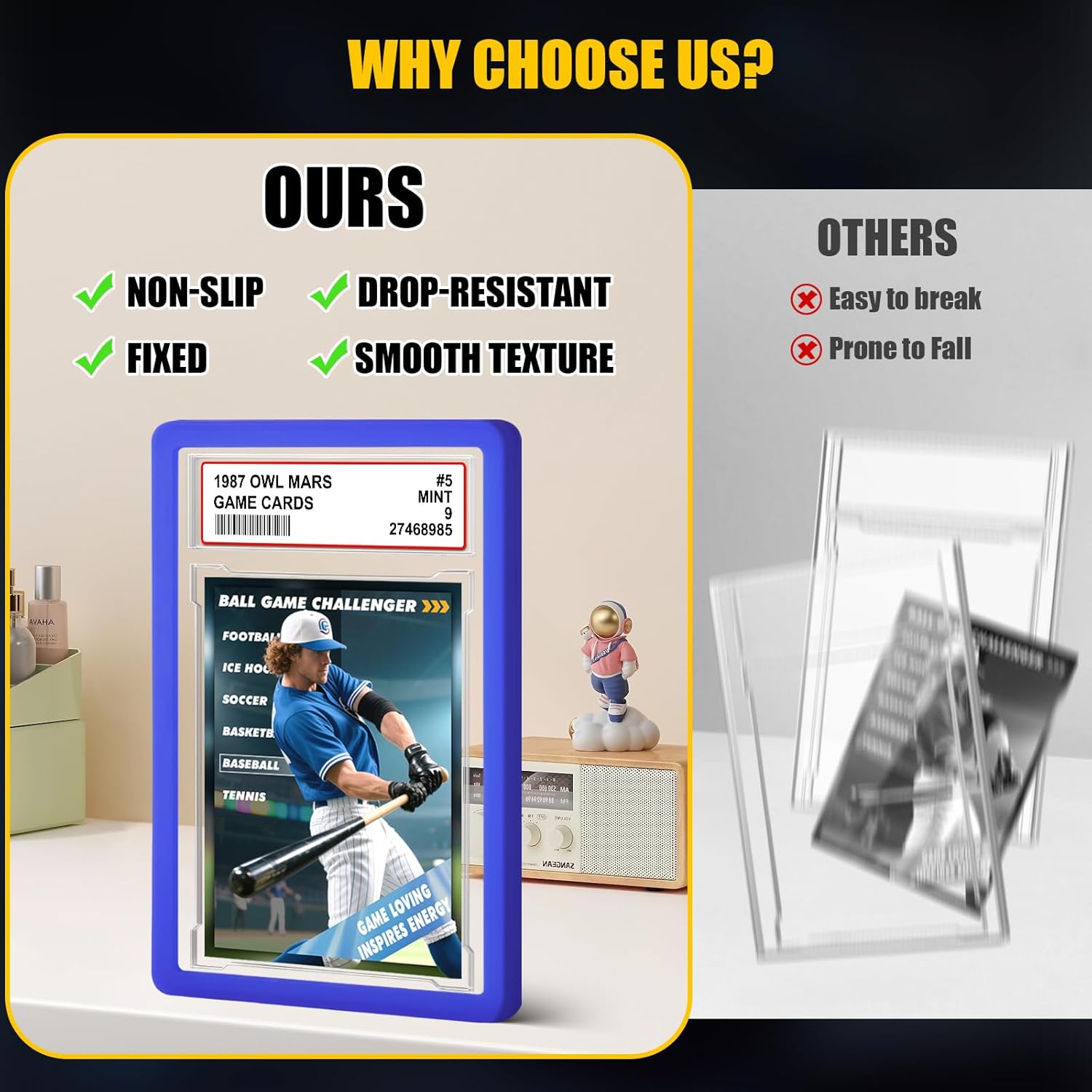 PSA Graded Card Slab Bumper Set - Hard TPU Protectors for Game, Sports & Trading Cards