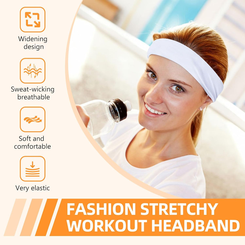 Skiennix 14PCS Non-Slip Sports Headbands - Soft, Elastic & Sweat-Absorbing for Running & Workouts