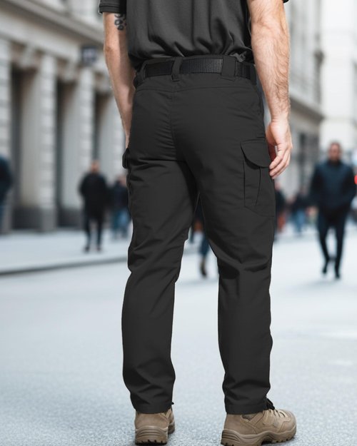 LGNTBE Men's Cargo Work Pants Lightweight Ripstop Water, Resistant for Hiking, Tactical Missions with 7-Pocket, Black, 34Wx32L