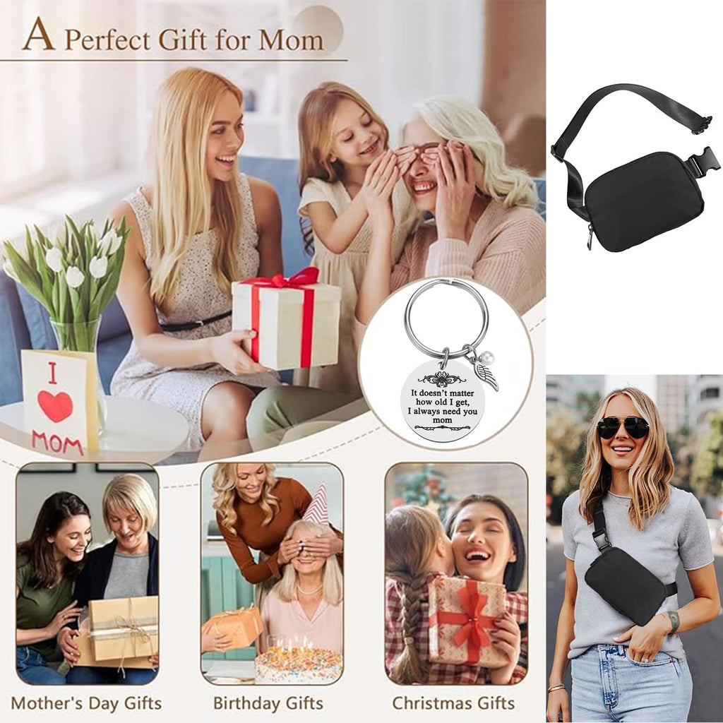 Skiennix Mini Black Fanny Pack - Stylish Crossbody Bag for Men & Women | Perfect Gift for Mom