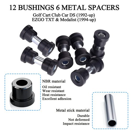 10L0L Golf Cart Metal Rear Shackle Kit Including Bushing & Sleeves for Club Car Precedent Replaces Part 1025062-01, 102506301, 102506601