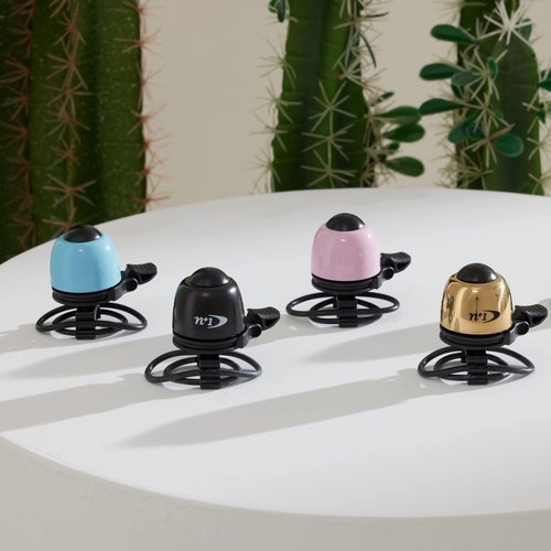N+1 Macaron Brass Bike Bell - Classic Bicycle Bell with Double Sound Ringer for Kid Bikes, Road Bikes, Mountain Bikes, Fits 19.2-31.8mm Handlebars (Sky Blue)