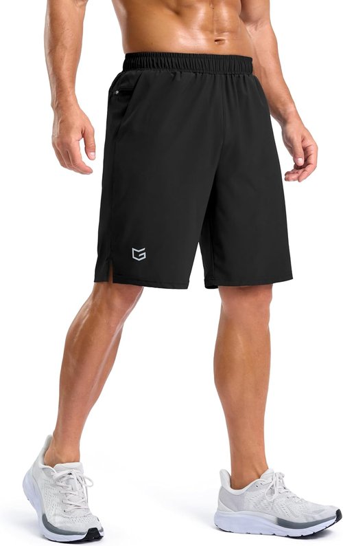 G Gradual Men's Workout Gym Shorts - Quick Dry Athletic Running Shorts with 2 Zipper Pockets | 7"/5"/9" Sizes