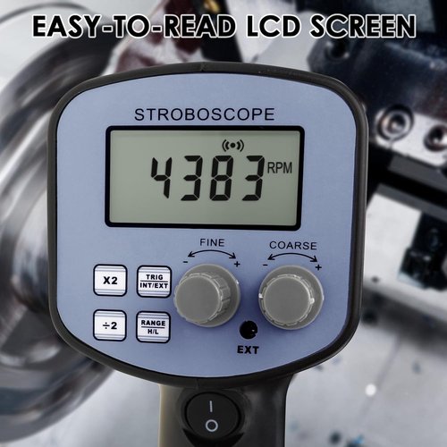 Accurate Digital Handheld Stroboscope - Wide Measurement Range 50-12,000 FPM for Equipment Maintenance