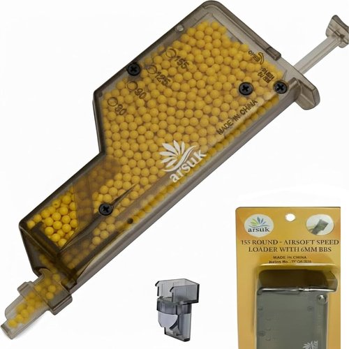 ARSUK Airsoft Speed Loader - Quick BB Reloading Tool with Adapter | Fast, Durable Loader for 90, 155, 1600 Rounds