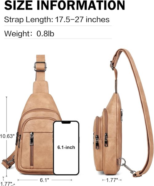 MASINTOR Sling Bag for Women - Stylish Vegan Leather Crossbody Fanny Pack | Adjustable Travel Backpack