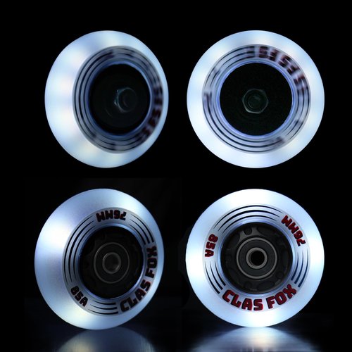 CLAS FOX Inline Skate Wheels With Wheels Bag 72MM/76MM 85A Shining Flash Inline Skate Replacement Wheels With Bearings ABEC-9 (8-Pack) (72MM)