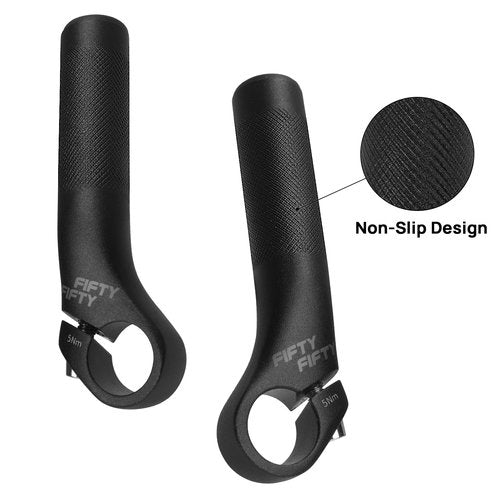 FIFTY-FIFTY Bike Bar Ends, Mountain Bike Handlebar Ends, Alloy MTB Bicycle Bar (110mm, Black)
