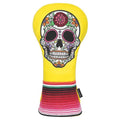 SHABIER Rose Embroidery Design Golf Headcover Sugar with Skull Design for Golf Club (Yellow, Driver)