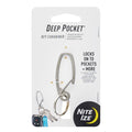 Nite IZE Deep Pocket Key Carabiner, Carabiner Keychain Clips to Pocket - Stainless