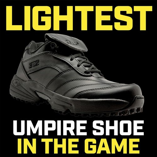 3N2 Reaction Lo Men's Baseball Umpire Field Shoe - Lightweight Leather Design for Softball & Baseball - Black