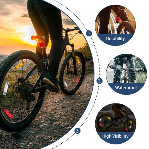 BSK White Bike Wheel Spoke Night Safety Warning Reflectors - 2Pcs