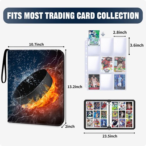 Cardinal Hockey Card Binder - 9-Pocket Holder for 900 Cards | Includes 50 Removable Sleeves