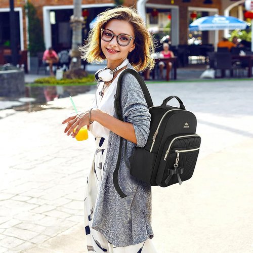 MATEIN Mini Backpack - Waterproof Stylish Daypack Purse for Women | Lightweight Casual Travel Bag - Black