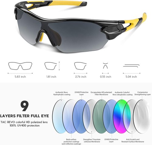 BEACOOL Polarized Sports Sunglasses - Versatile TAC Glasses for Men, Women & Youth | Ideal for Baseball, Cycling, Fishing & More