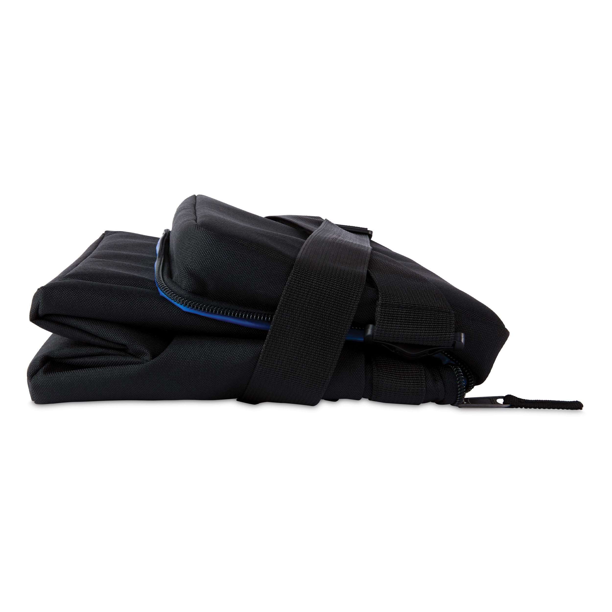 PackIt Freezable Newport Cooler, Black, Collapsible, Reusable, Built with EcoFreeze Technology, Wide Top Opening, Double Zip Closure, with Adjustable & Removable Shoulder Straps for Easy Carrying