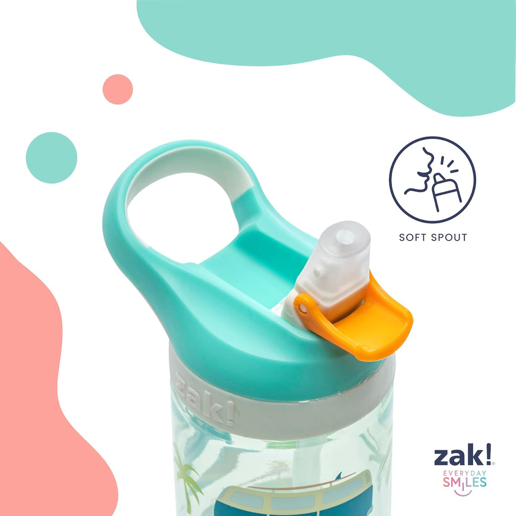 Zak Designs Bluey Kids Water Bottle - 16oz Durable Plastic with Straw & Leak-Proof Cover | 2-Pack (Bluey, Bingo)