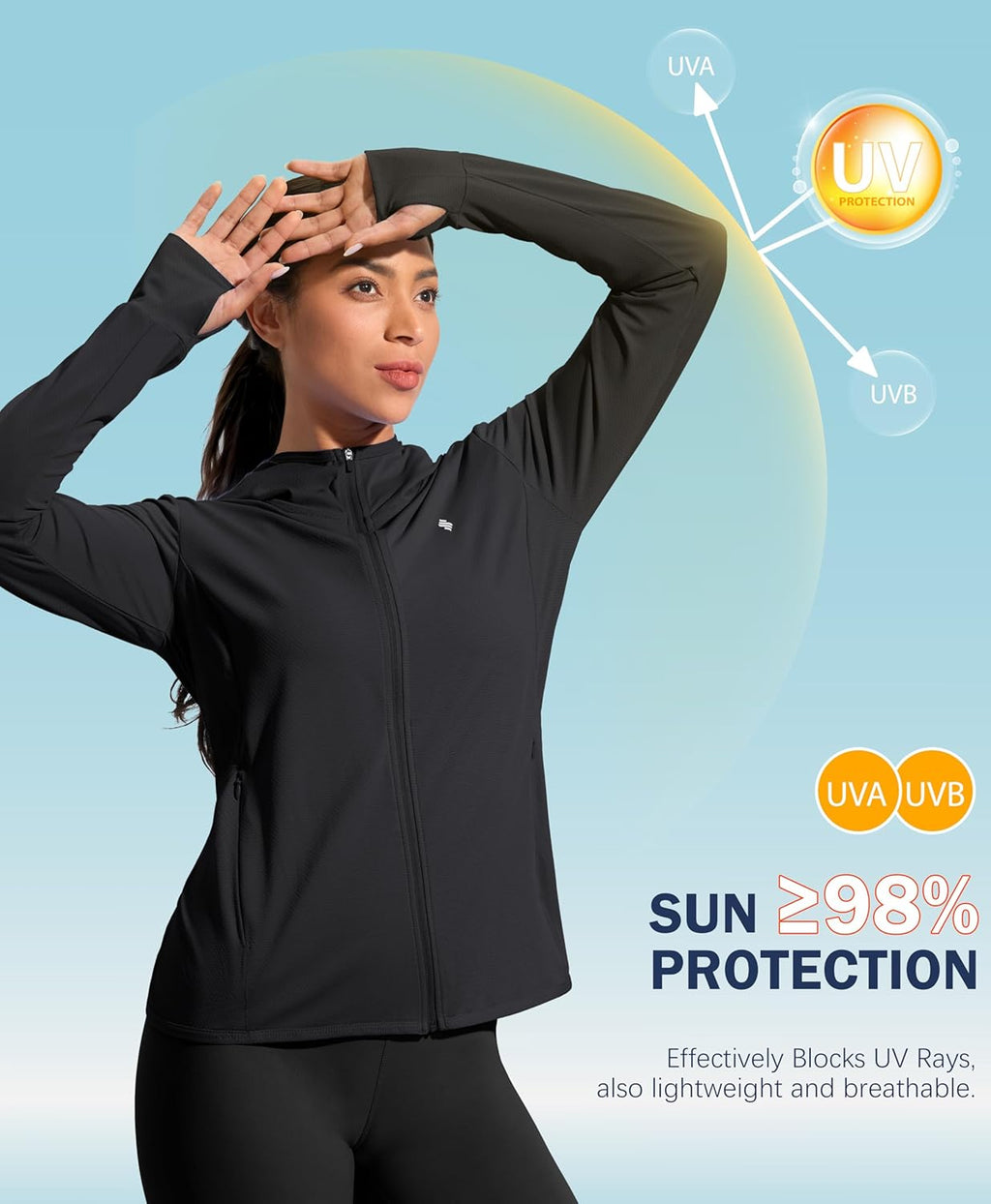 Soothfeel Women's Sun Protection Hoodie Jacket - Lightweight UPF 50+ Long Sleeve Outdoor Shirt with Pocket
