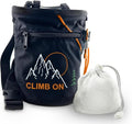 Chalk Bag + Ball for Rock Climbing, Bouldering, Top Rope | Climb On (Chalk Bag (Orange) + Refillable Ball)