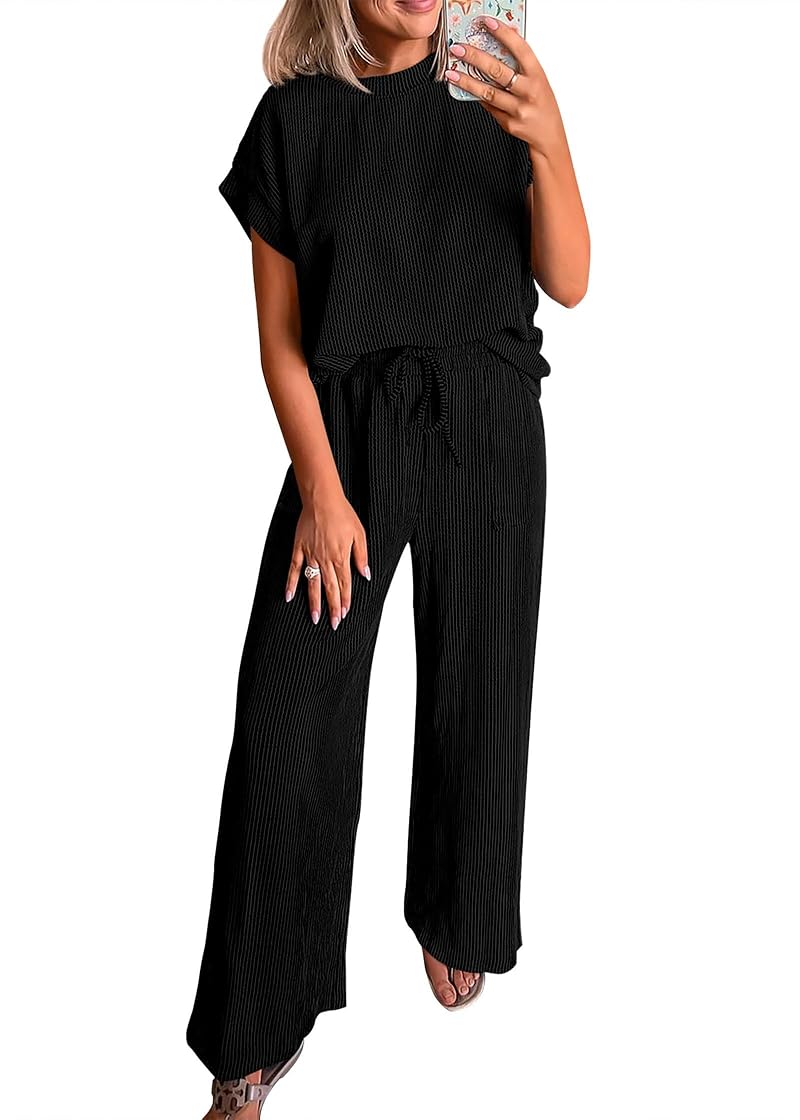 KIRUNDO 2-Piece Lounge Set for Women — Black, Large