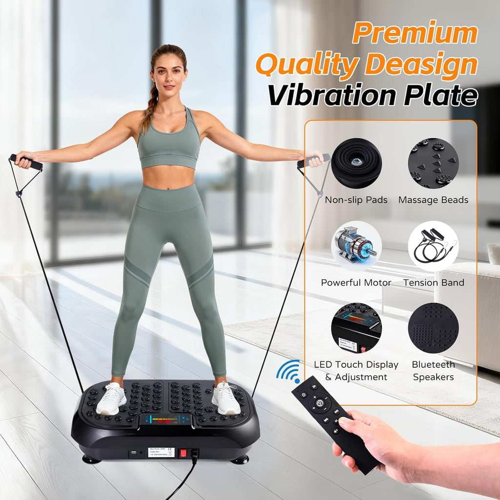 Skiennix Vibration Plate - Full Body Fitness Machine for Lymphatic Drainage | Home Gym Equipment