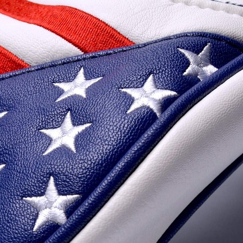 GOOACTION USA Golf Club Driver Cover American Stars and Stripes Flag Synthetic Leather Patriotic Golf Head Covers Protector