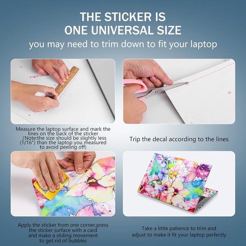 Icolor Laptop Skin Sticker - Personalized Floral Decal for 12-15.6 Inch Laptops | Durable Vinyl Cover
